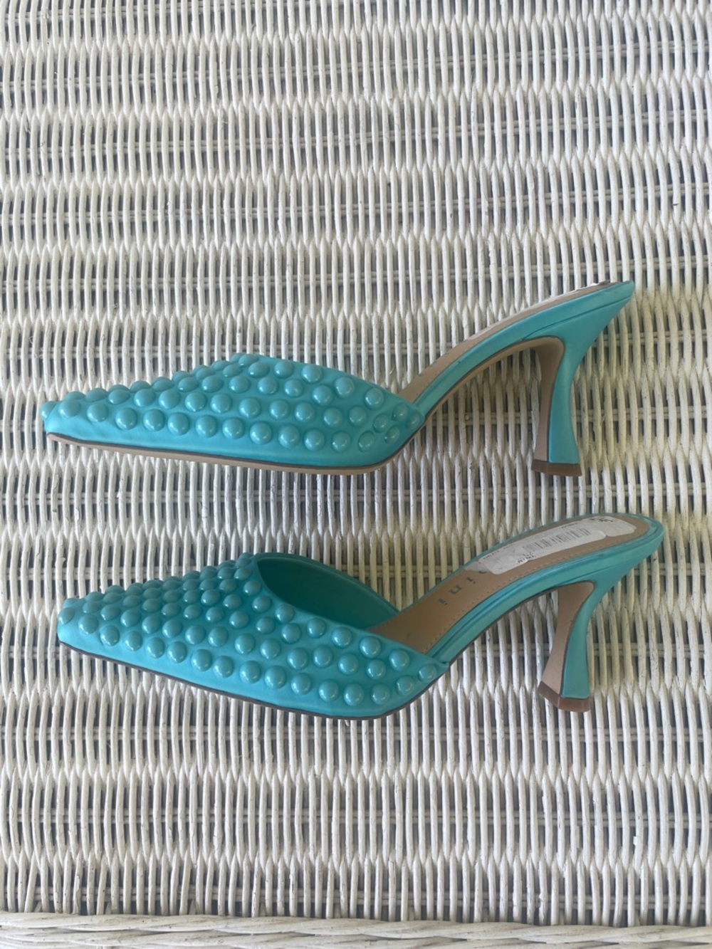 New Gianni Bini Blue Studded Mule Heels size 6.5 - Picture 4 of 7